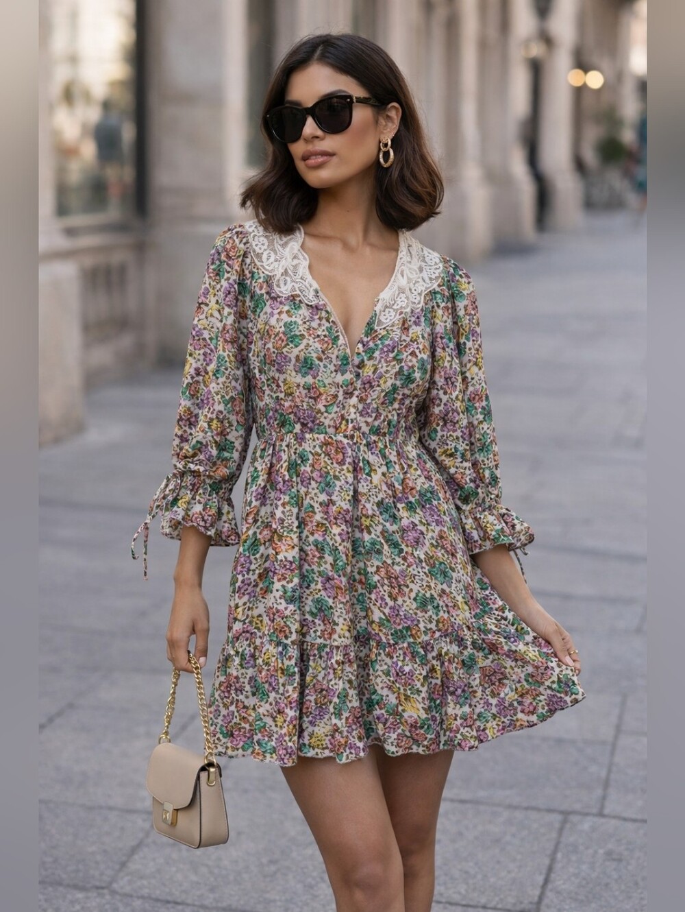 Coach Floral Lace Mini Dress